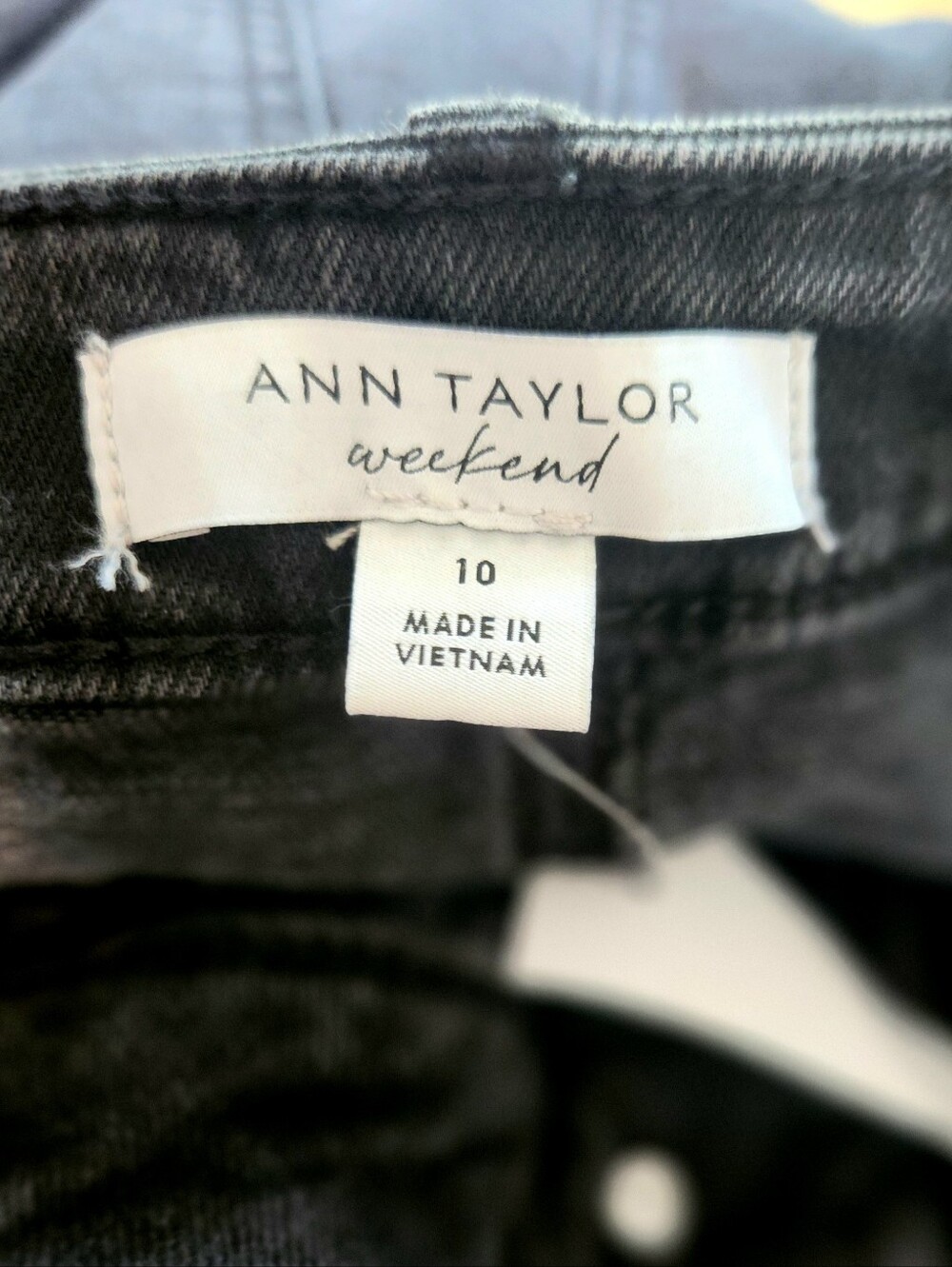Ann Taylor Weekend Deep Split Front Washed Black Jean Denim Maxi Skirt Women 10 - Picture 6 of 11